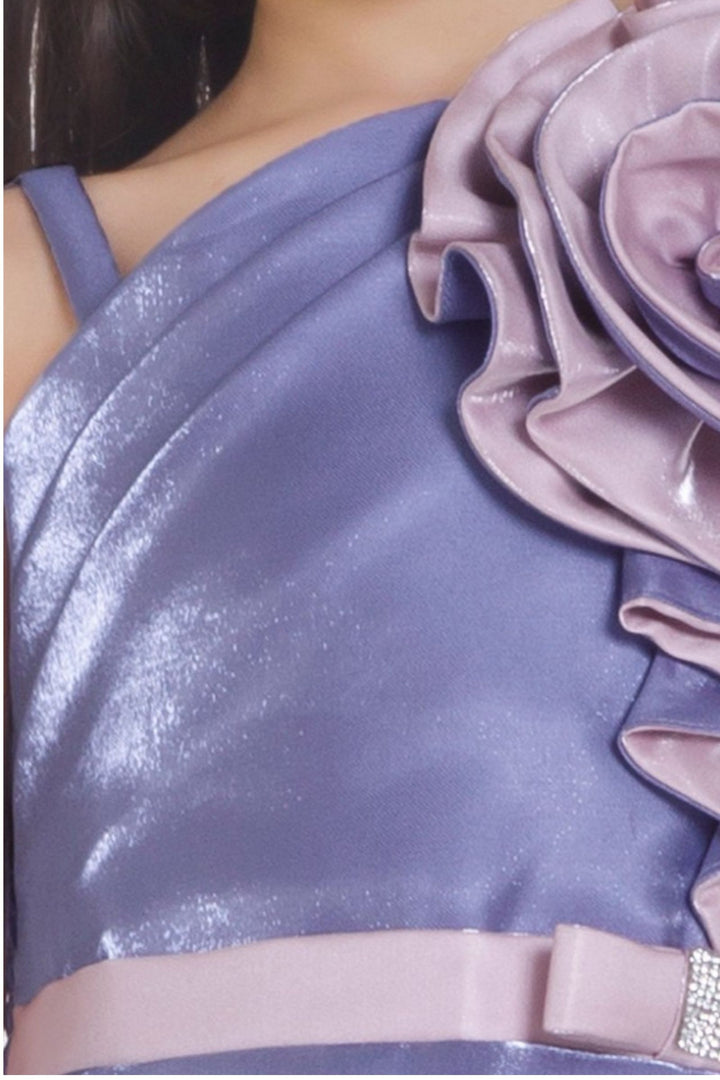Flint Purple Short Partywear Frock for Girls