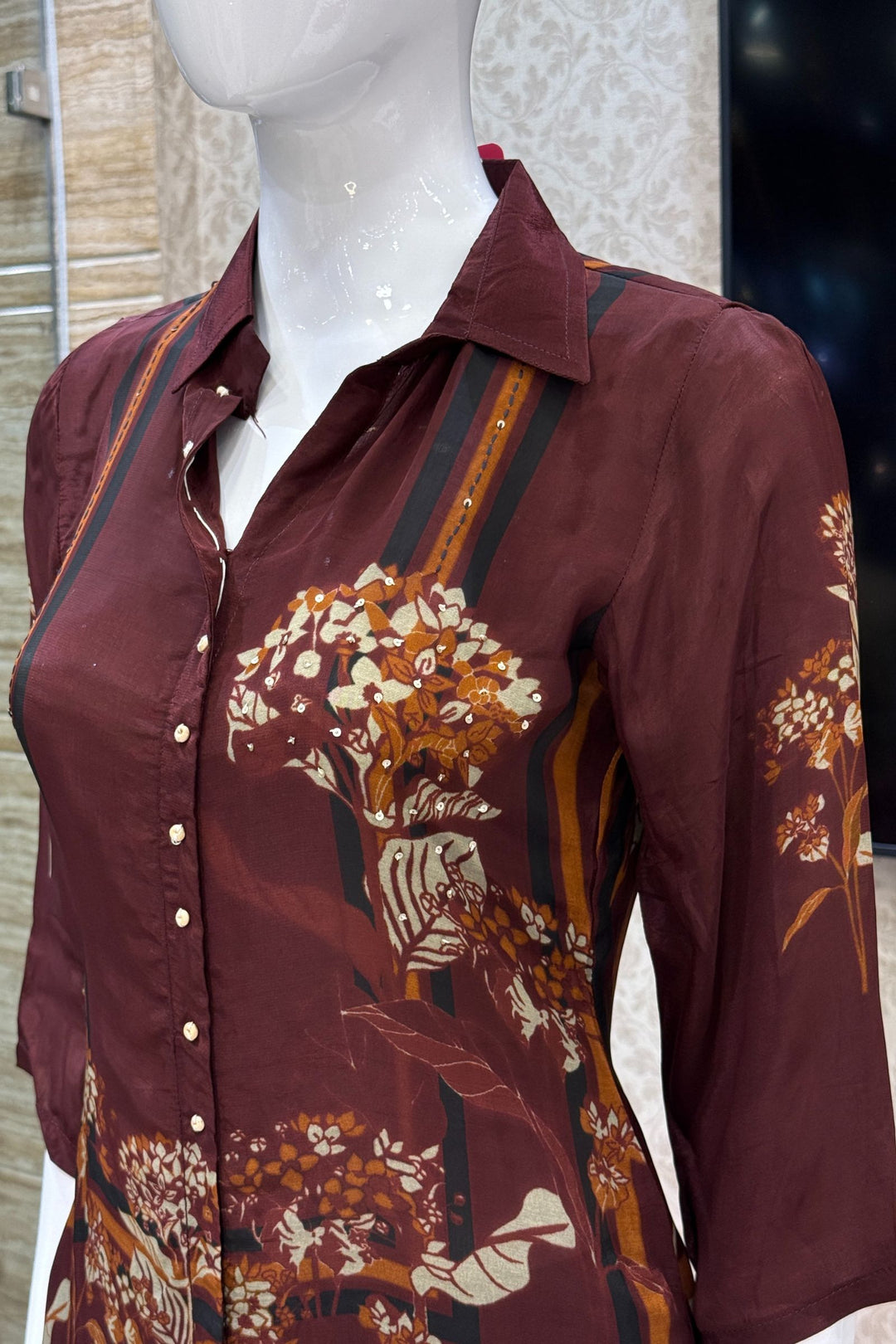 Brown Digital Print Cord Set