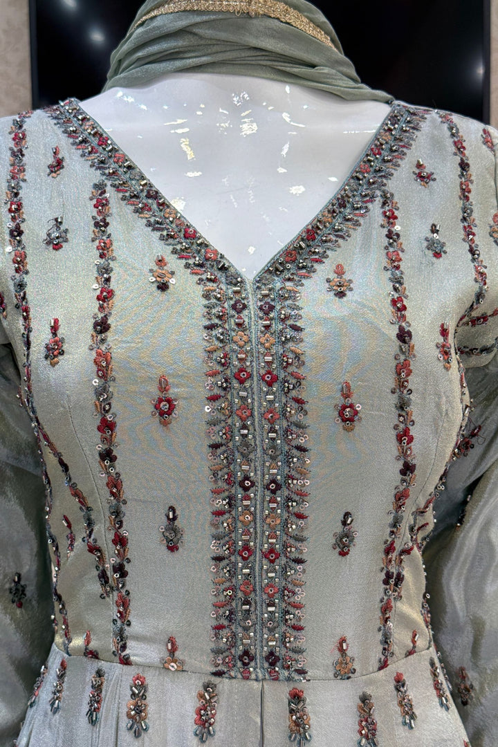 Mastani Style Palazzo Set with Beads and Sequins Work Featuring Detailed Animal Motifs