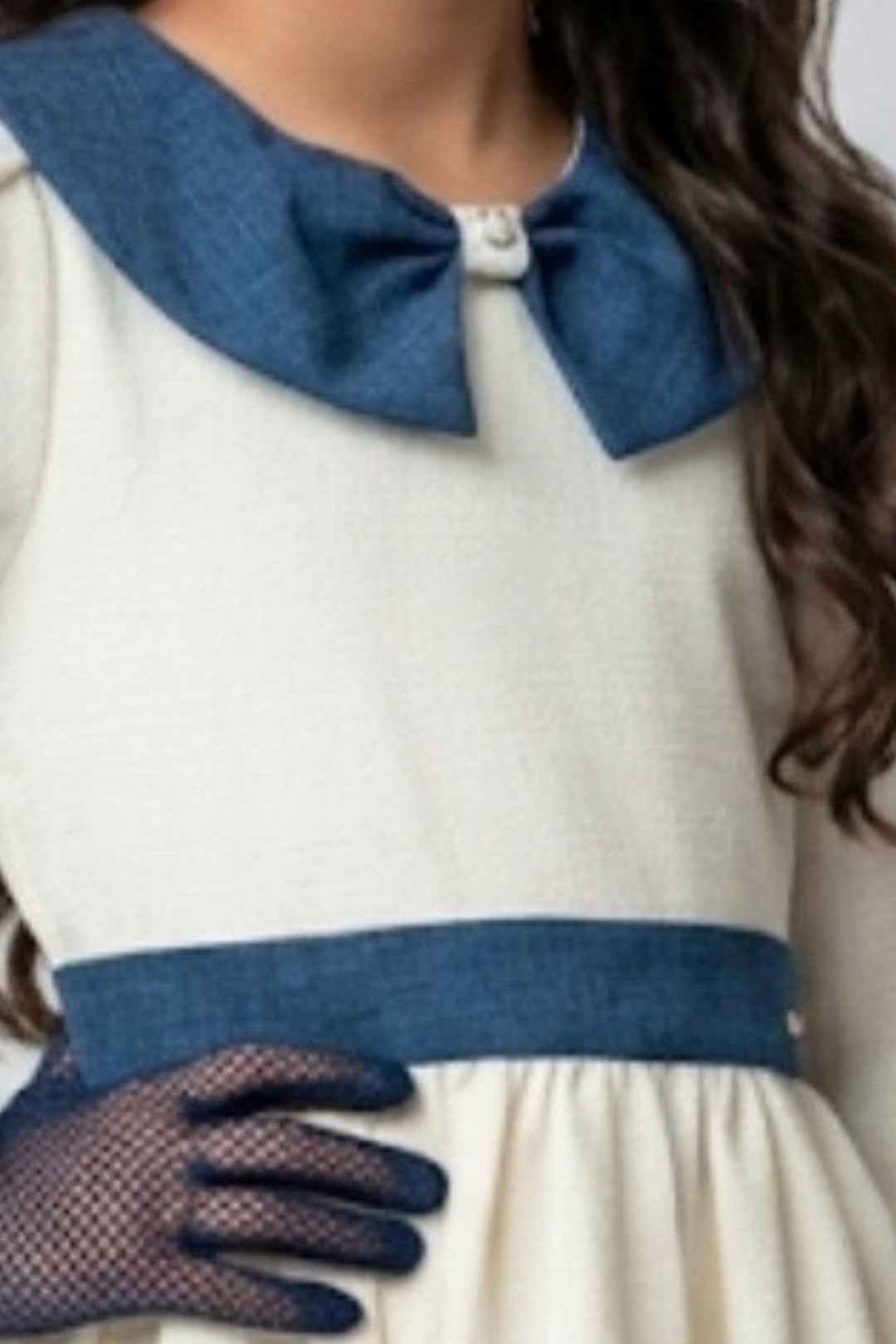 White Floral Embroidery work Short Casual Frock For Girls