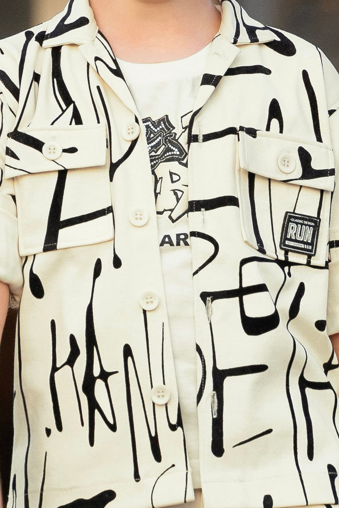 Sandal with Printed Co-Ord Set for Boys