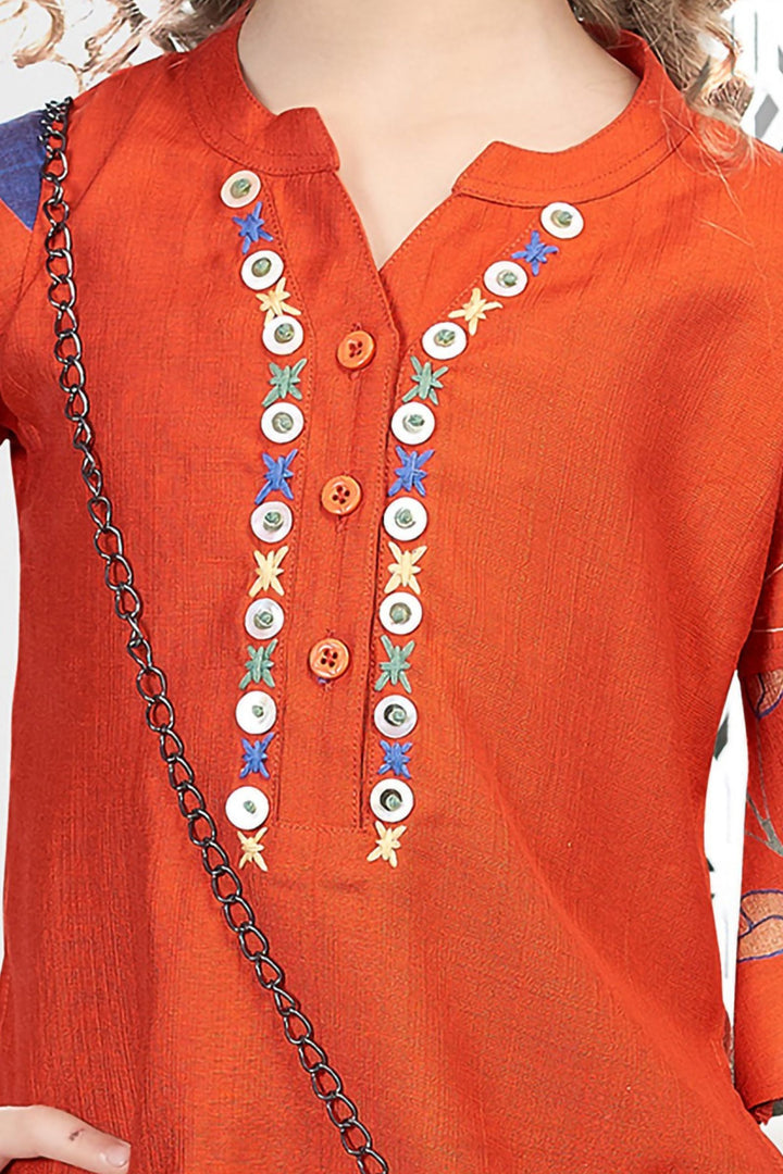 Brick Multicolor Digital Print Co-ord Set for Girls