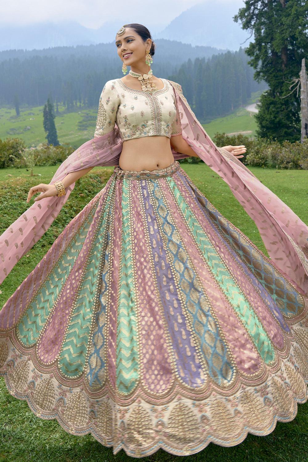 Amazon.com: Xclusive Ready to wear Indian Bridal Party wear Lehenga Choli  Readymade for Women with Stitched Blouse Beige : Clothing, Shoes & Jewelry