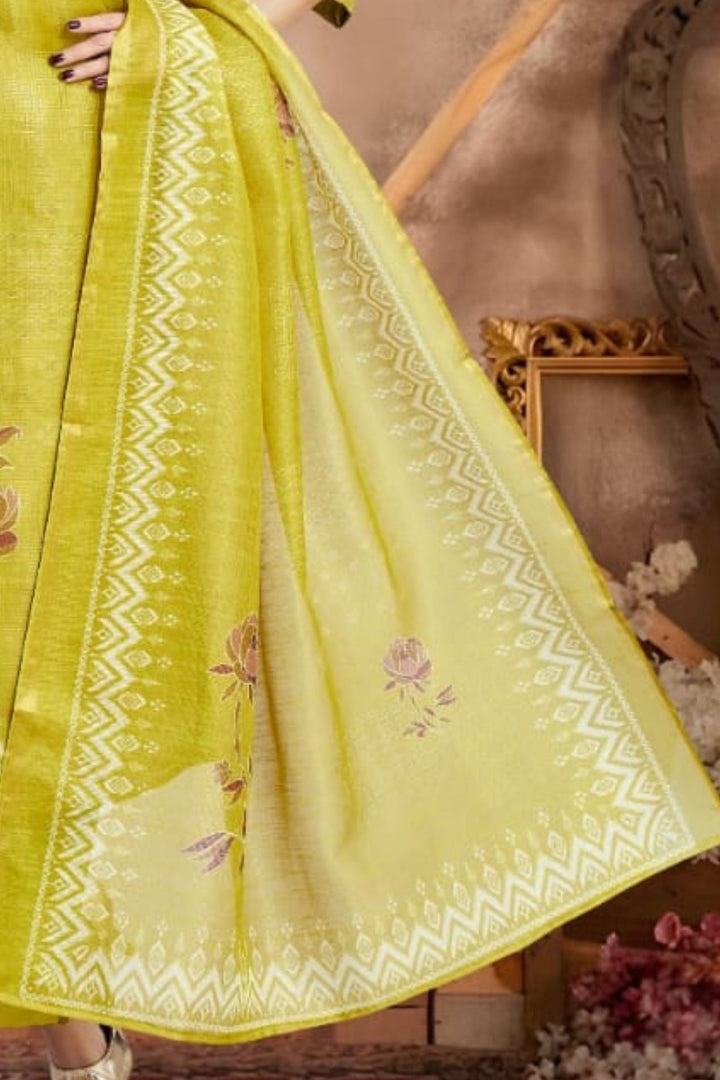 Liril Green Beads, Zardozi and Thread work with Floral Print Straight Cut Salwar Suit