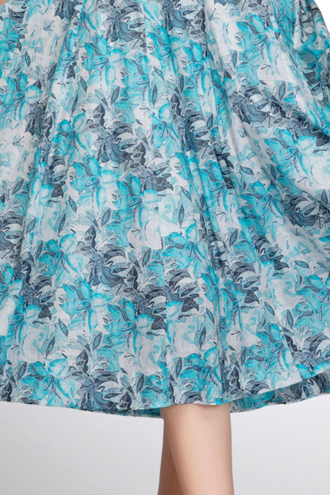 White with Floral Print Anarkali Styled Kurti