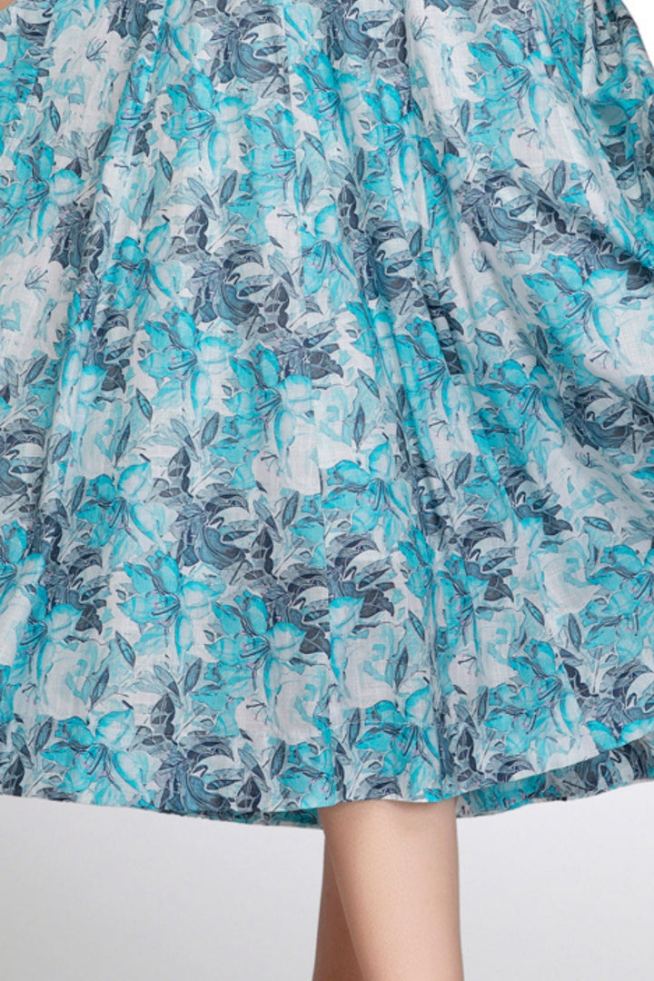 White with Floral Print Anarkali Styled Kurti