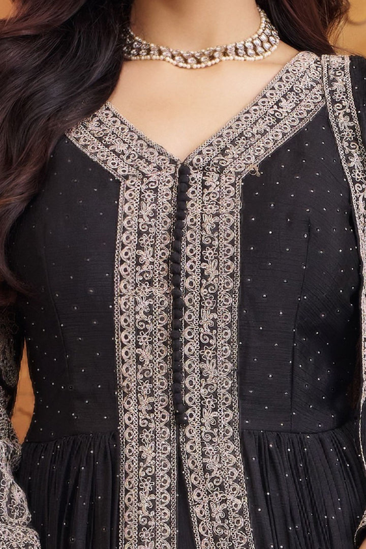 Black Stone and Zari Thread work Mastani Styled Palazzo Suit