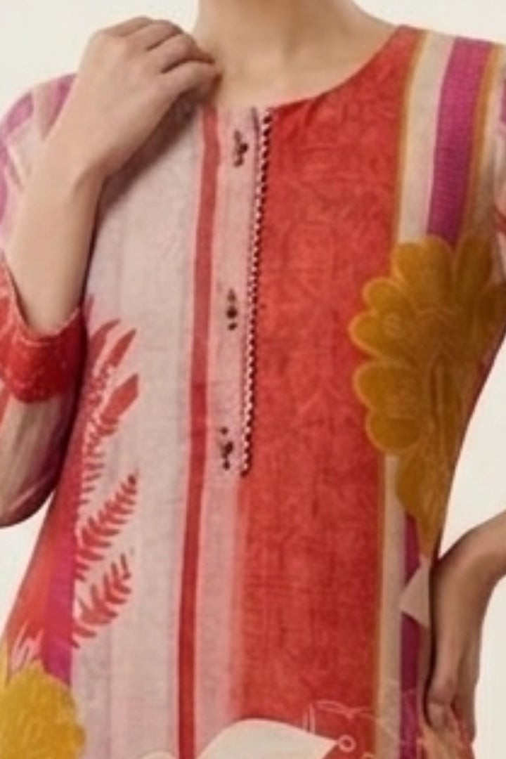 Multicolor Digital Print Calf Length Kurti