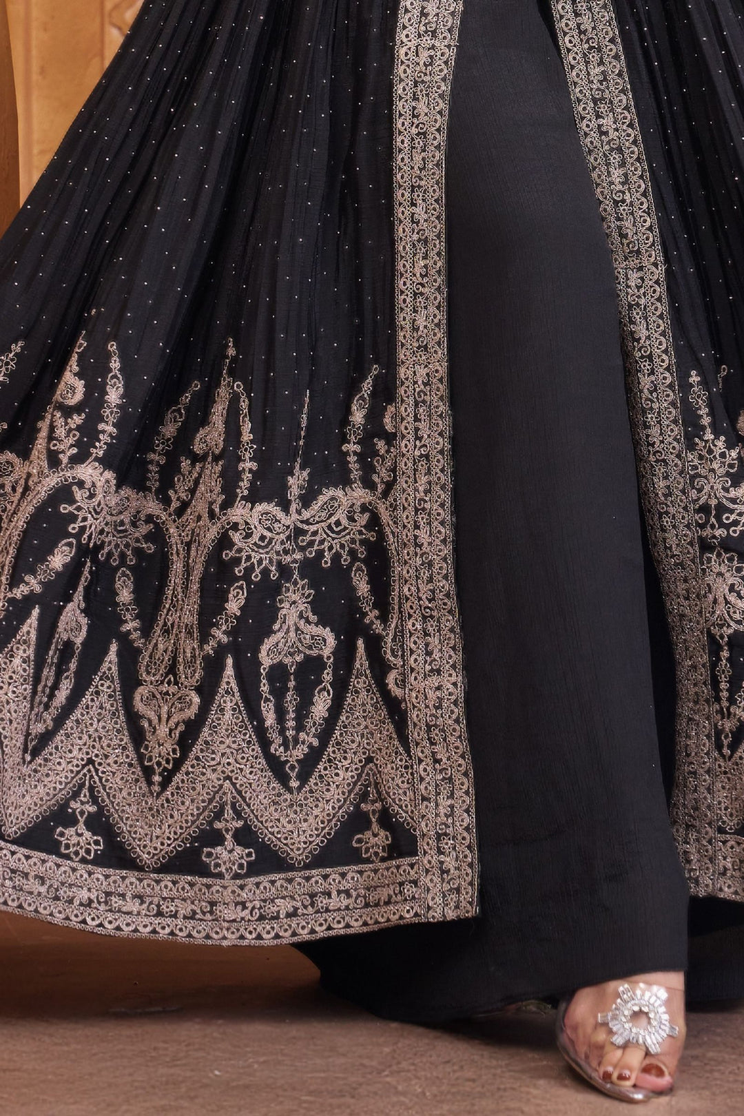 Black Stone and Zari Thread work Mastani Styled Palazzo Suit
