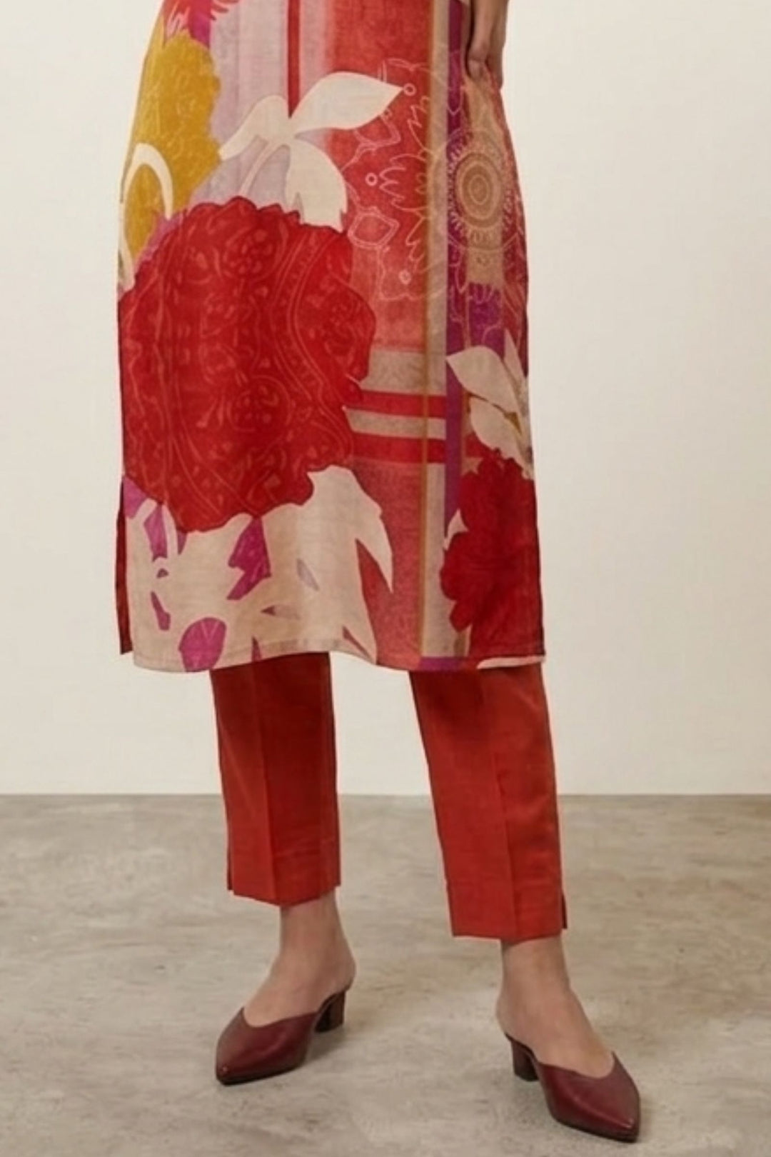 Multicolor Digital Print Calf Length Kurti