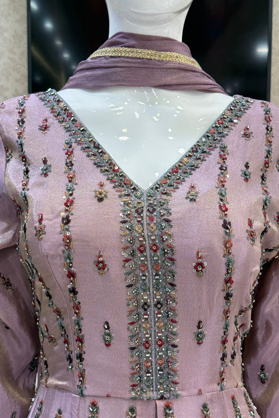 Mastani Style Palazzo Set with Beads and Sequins Work Featuring Detailed Animal Motifs