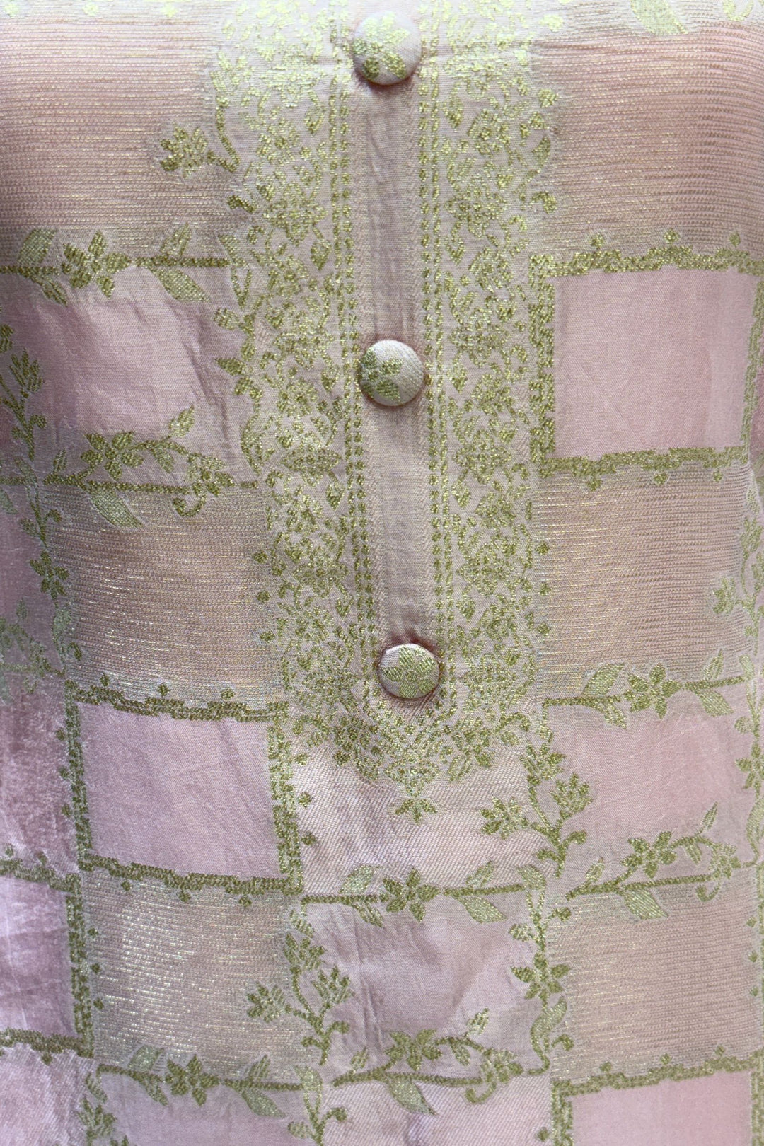 Light Pink Banaras work Straight Cut Salwar Suit