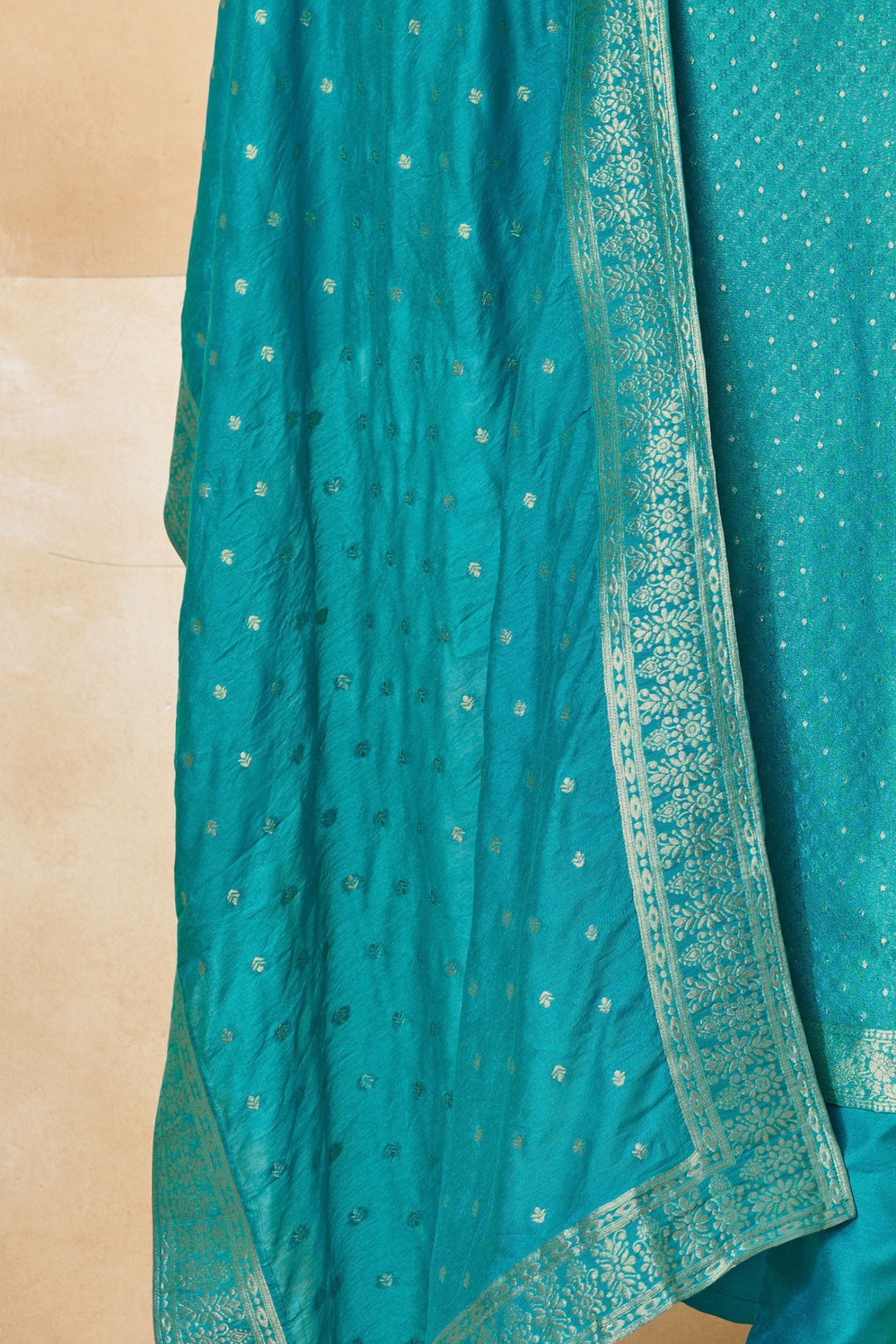 Sky Blue Banaras work Straight Cut Salwar Suit