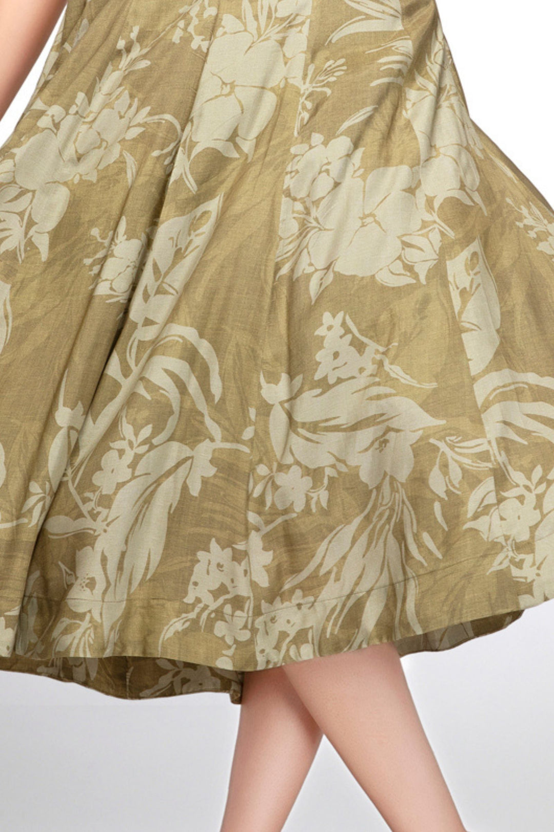 Olive Green with Digital Print Anarkali Styled Kurti