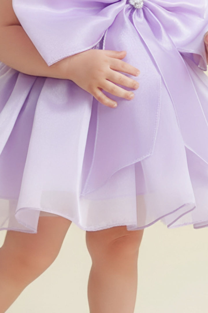 Lavender Partywear Short Frock for Girls