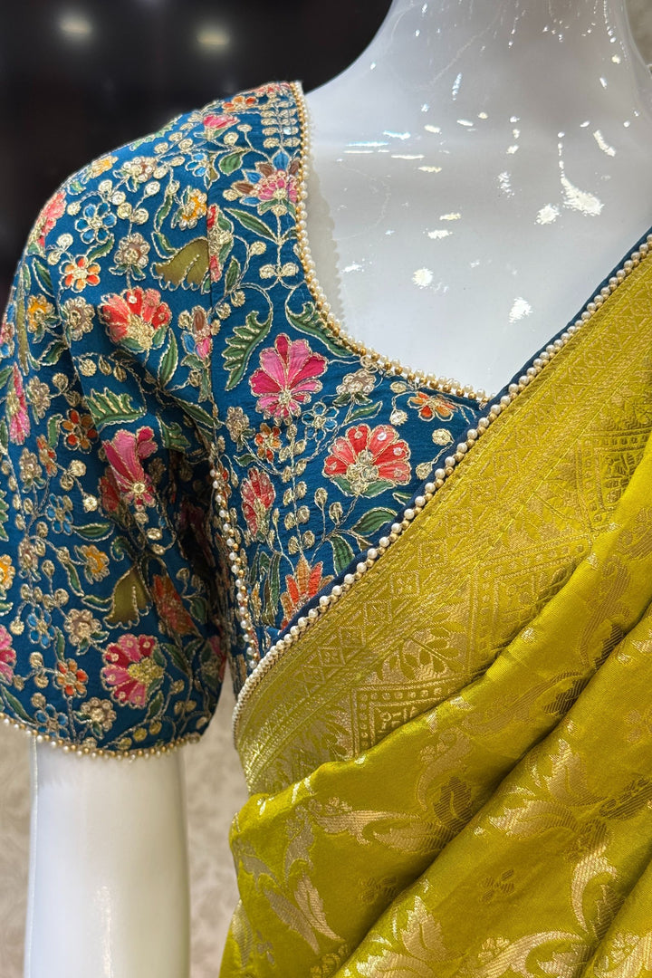 Liril Green Banaras work Saree