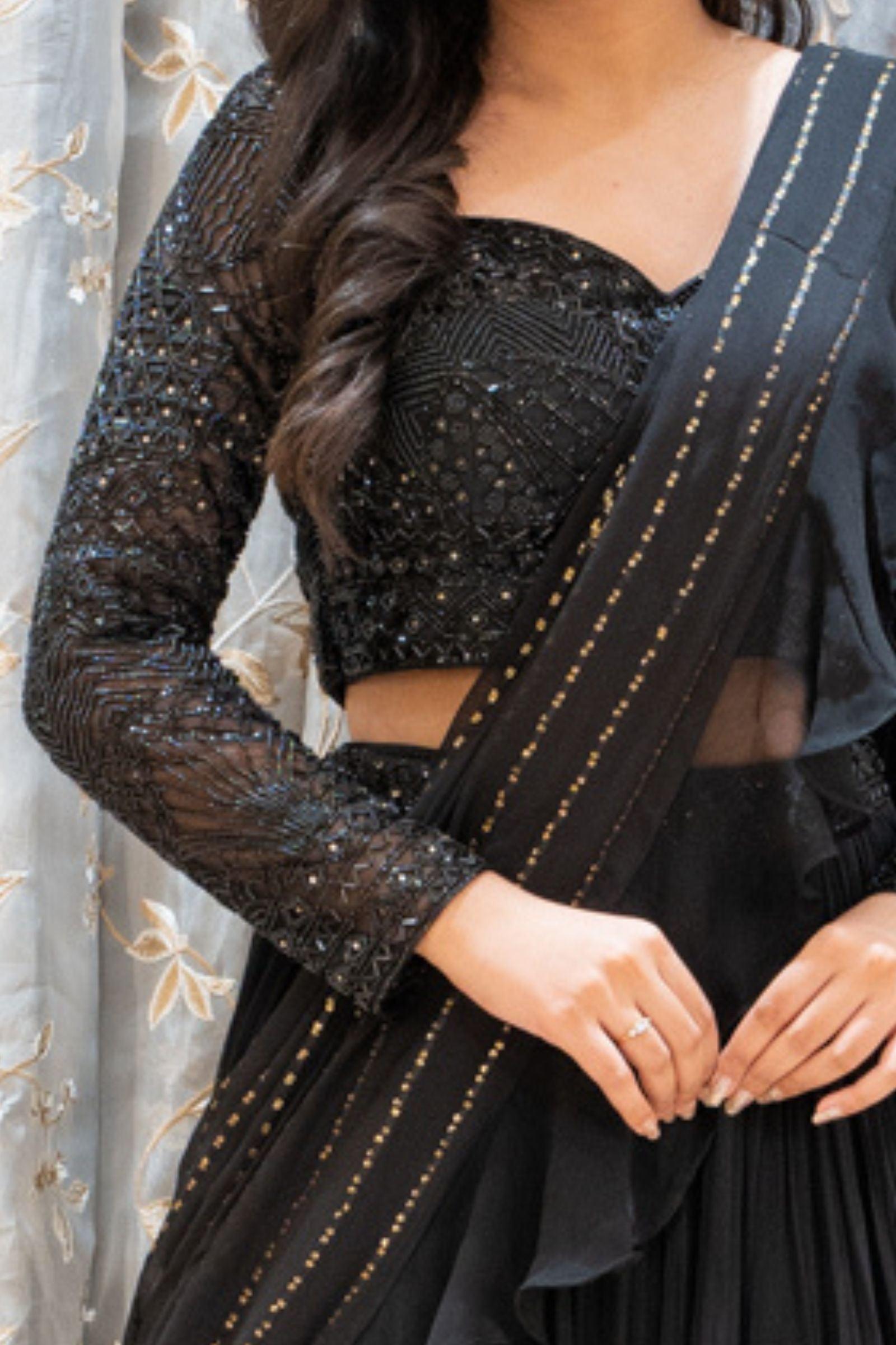 Attractive Black Lehenga Saree set - Dress me Royal