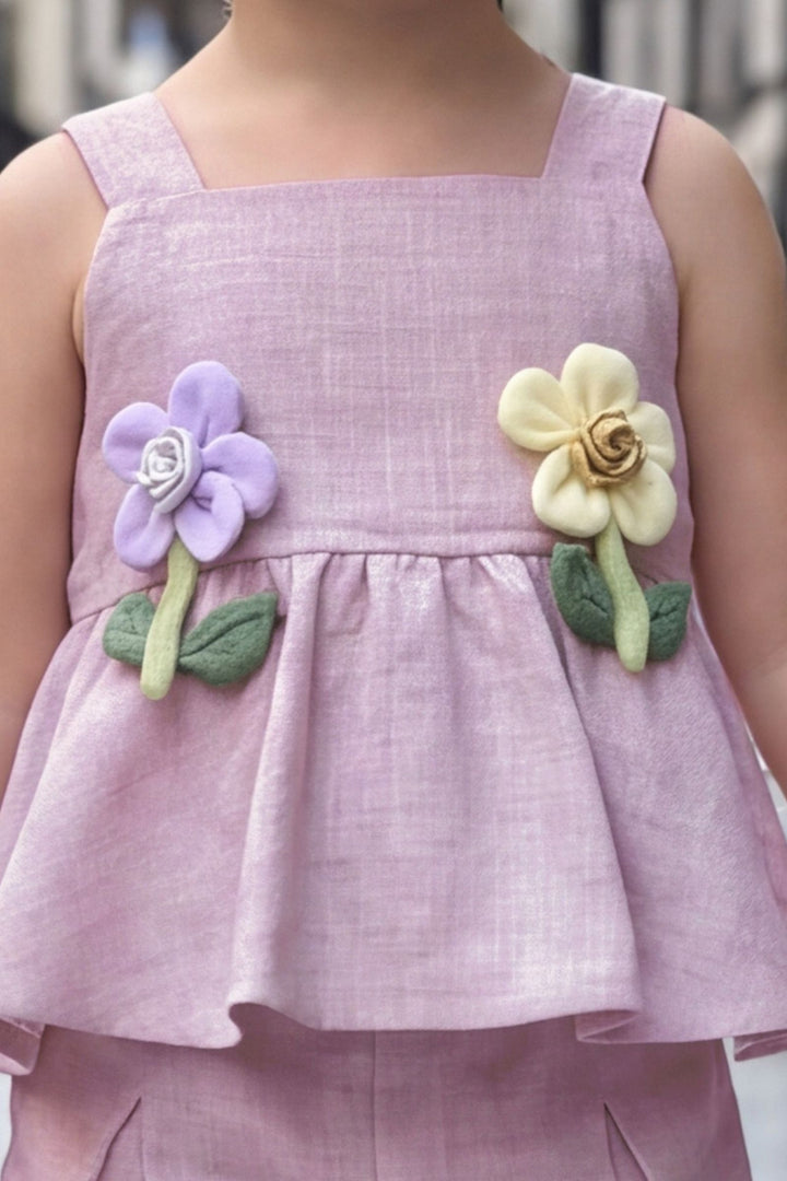Light Lilac Top and Shorts For Girls