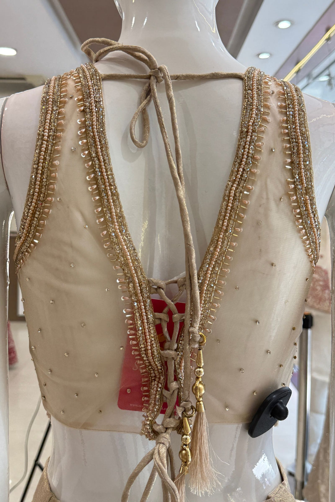 Gold Beads, Stone and Sequins work Palazzo Suit Set