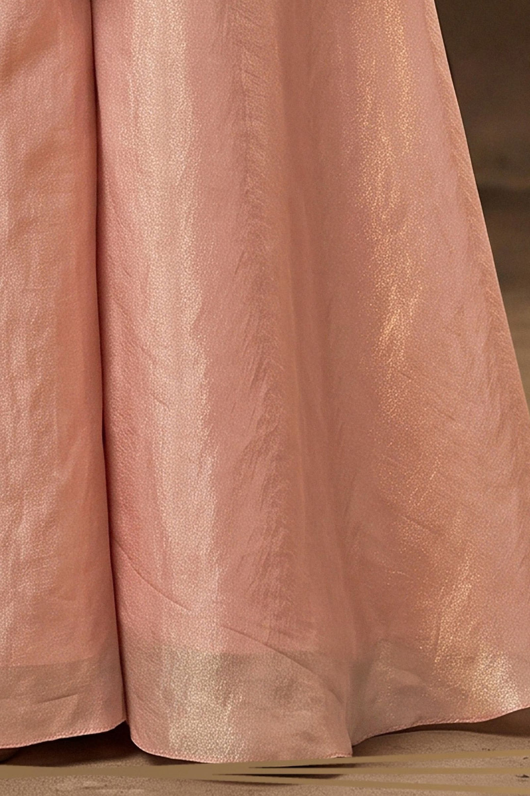 Peach Beads work Palazzo Suit Set for Girls