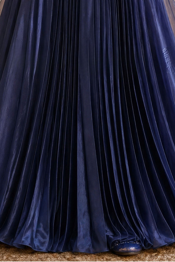 Navy Blue Sequins and Beads work Jacket Styled Lehenga Choli for Girls