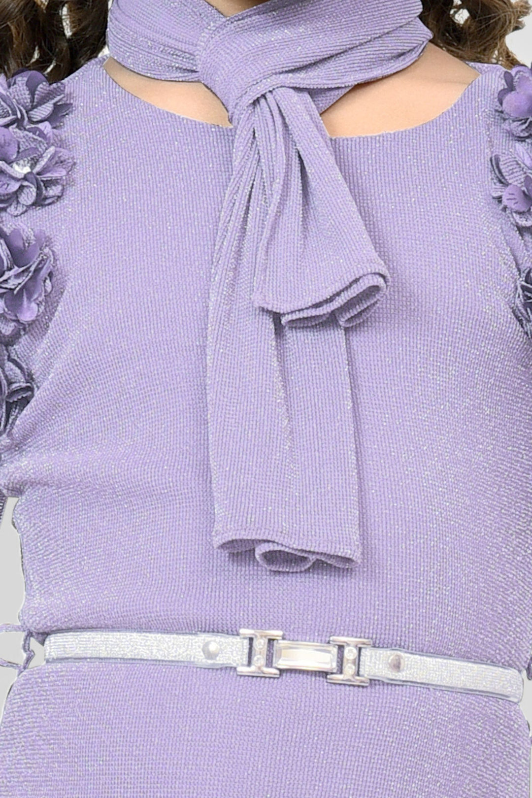 Lilac Western Style Short Frock for Girls