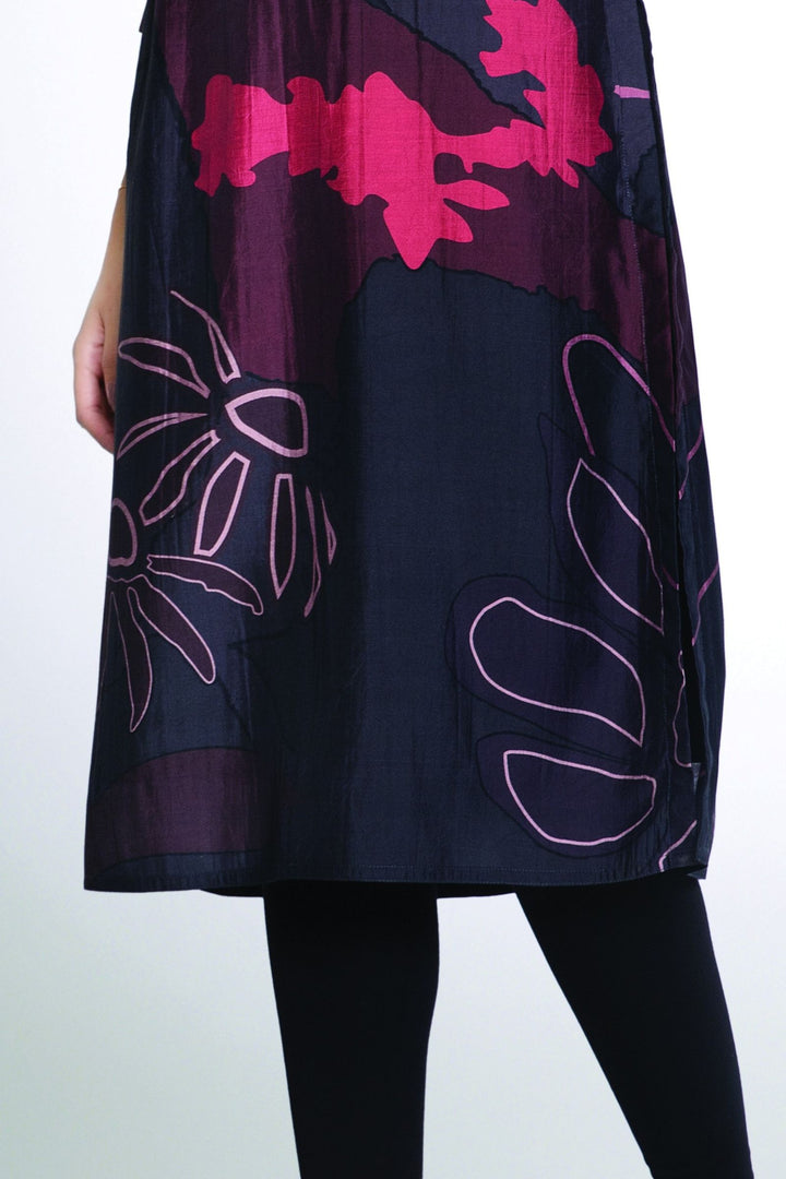 Black Beads and Sequins work with Multicolor Digital Print Calf Length Kurti