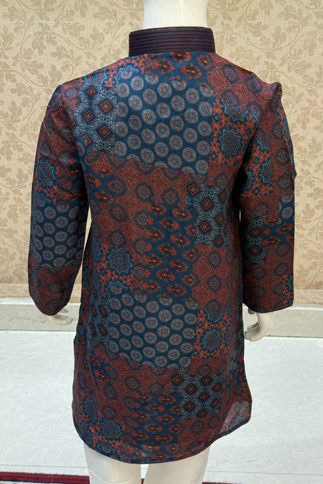 Multicolor Kalamkari Print Kurta Set for Boys