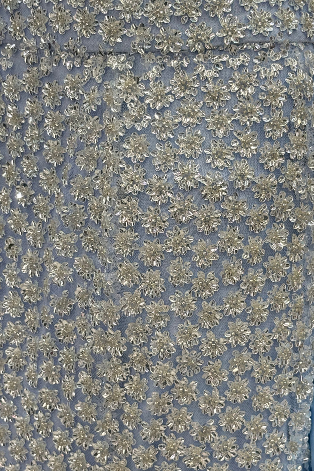 Ice Blue Sequins and Beads work Fishcut Lehenga Set