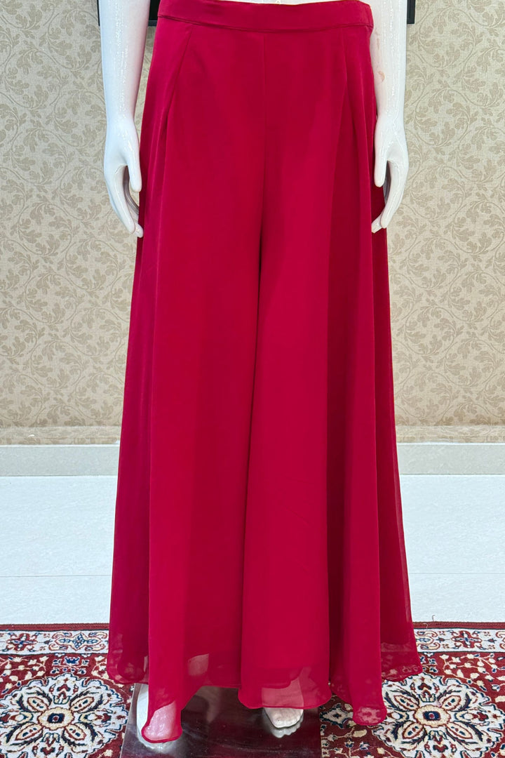 Rani Pink Sequins and Zari work Palazzo Suit Set