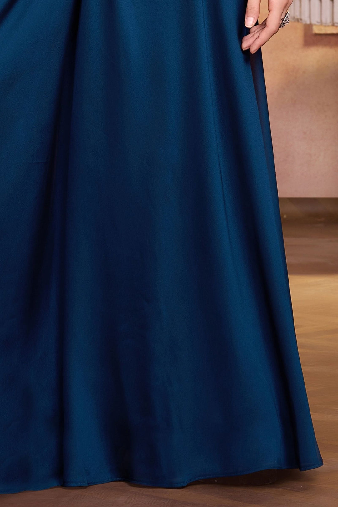 Royal Blue Beads, Thread and Sequins work Palazzo Suit Set for Girls