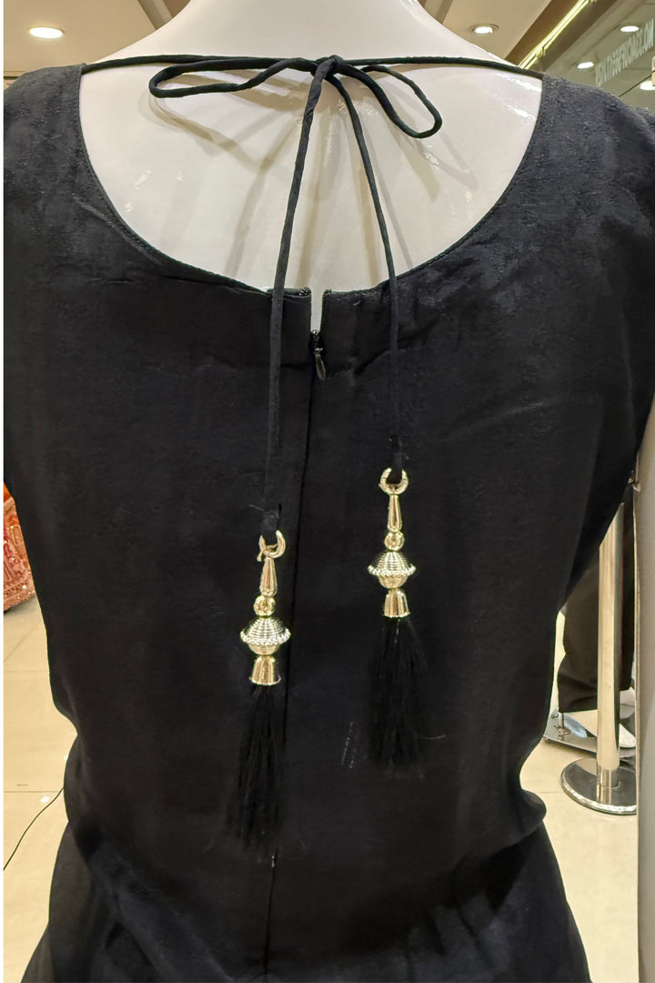 Black Banaras work Straight Cut Salwar Suit