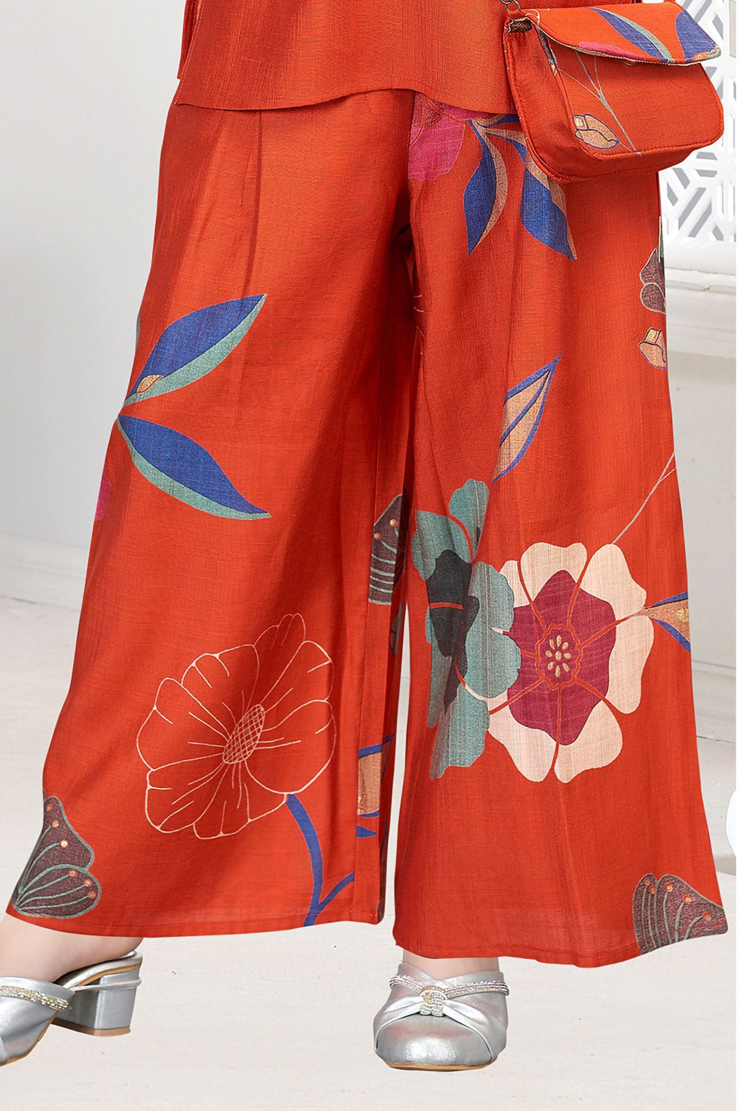 Brick Multicolor Digital Print Co-ord Set for Girls