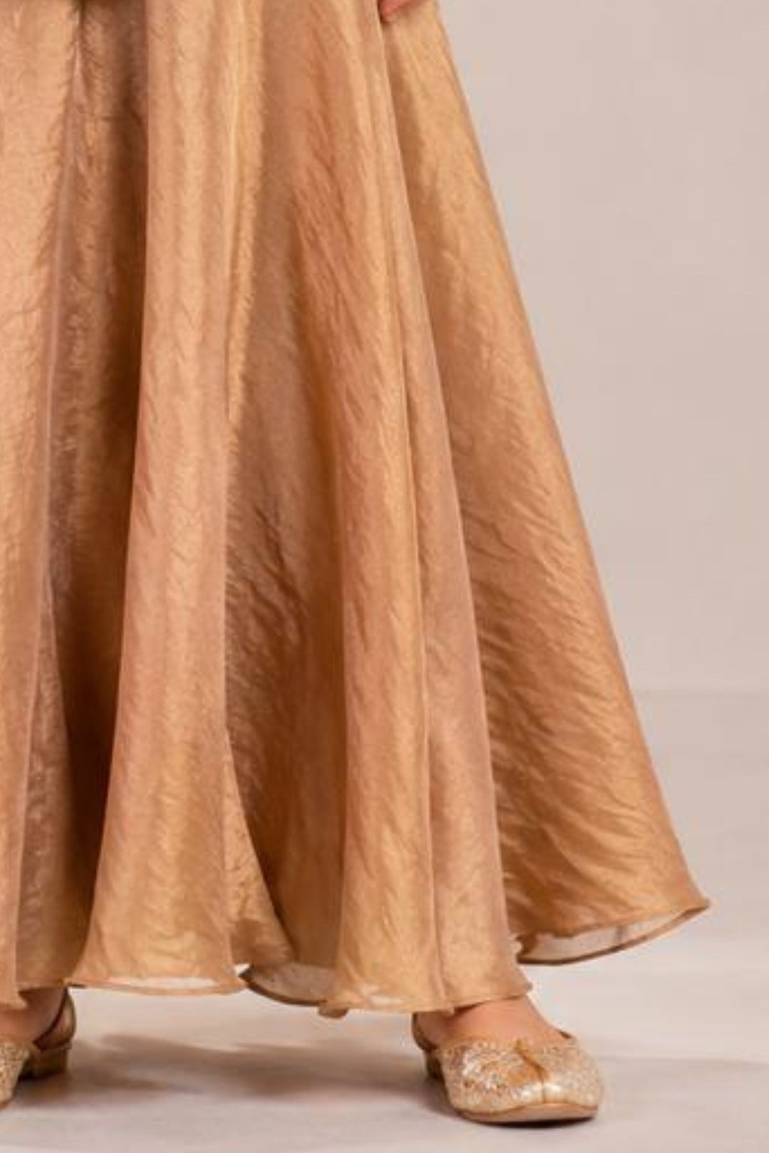 Gold Beads, Pearl, Kundan and Stone work Palazzo Suit Set for Girls