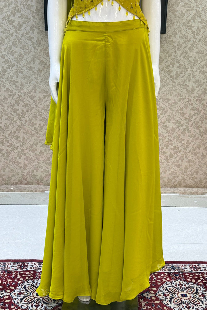 Liril Green Mirror, Stone and Banaras work Palazzo Suit Set