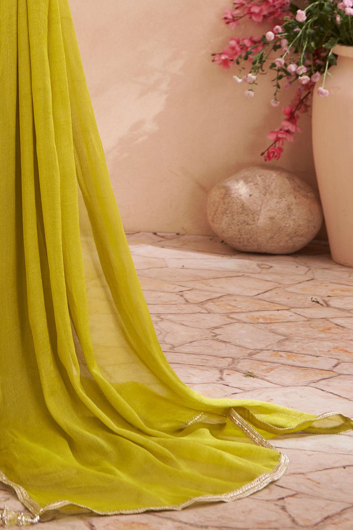 Liril Green Zari, Pearls, Stone, Zardozi and Mirror work Palazzo Salwar Suit