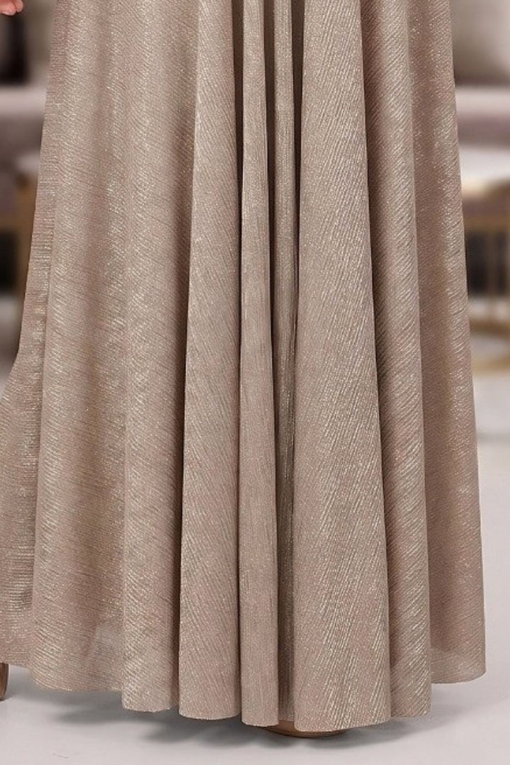 Fawn Stone work Long Party Gown for Girls