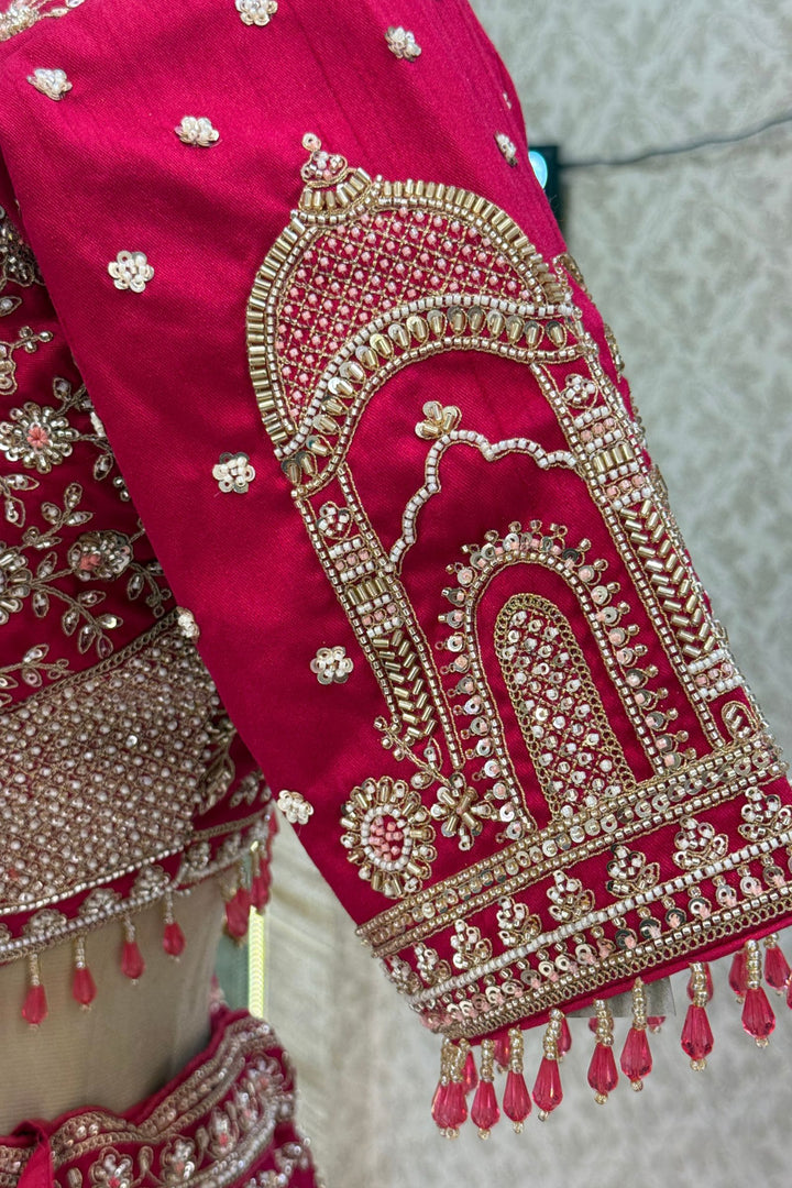 Rani Pink Royal Heritage Motif Wedding Lehenga