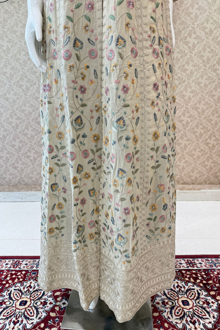 Cream Sequins, Zari and Multicolor Embroidery work Mastani Styled Salwar Suit