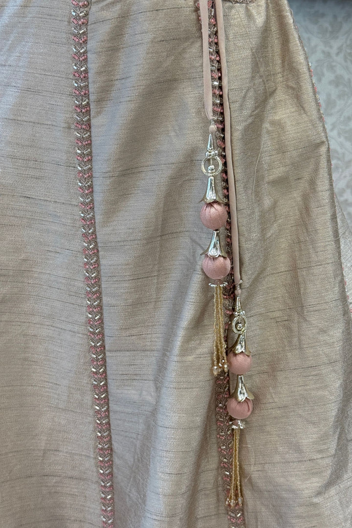 Beige Designer Bridal Lehenga Intricate Zari, Sequins and Beads work