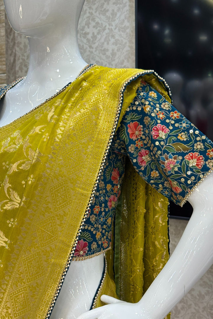 Liril Green Banaras work Saree