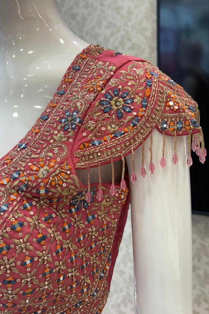 Designer Lehenga with Intricate Mirror, Stone, Sequins, Zari and Beads work