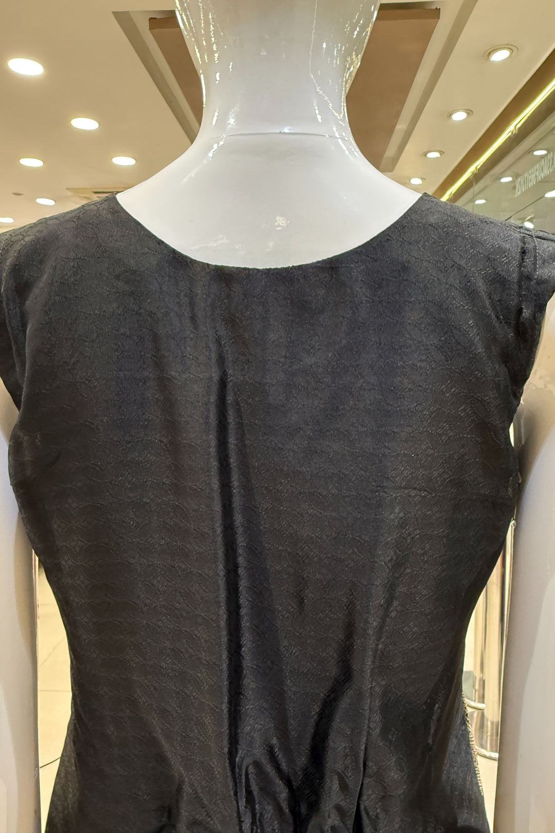 Black Banaras, Stone, Zardozi, Beads and Zari work Straight Cut Salwar Suit