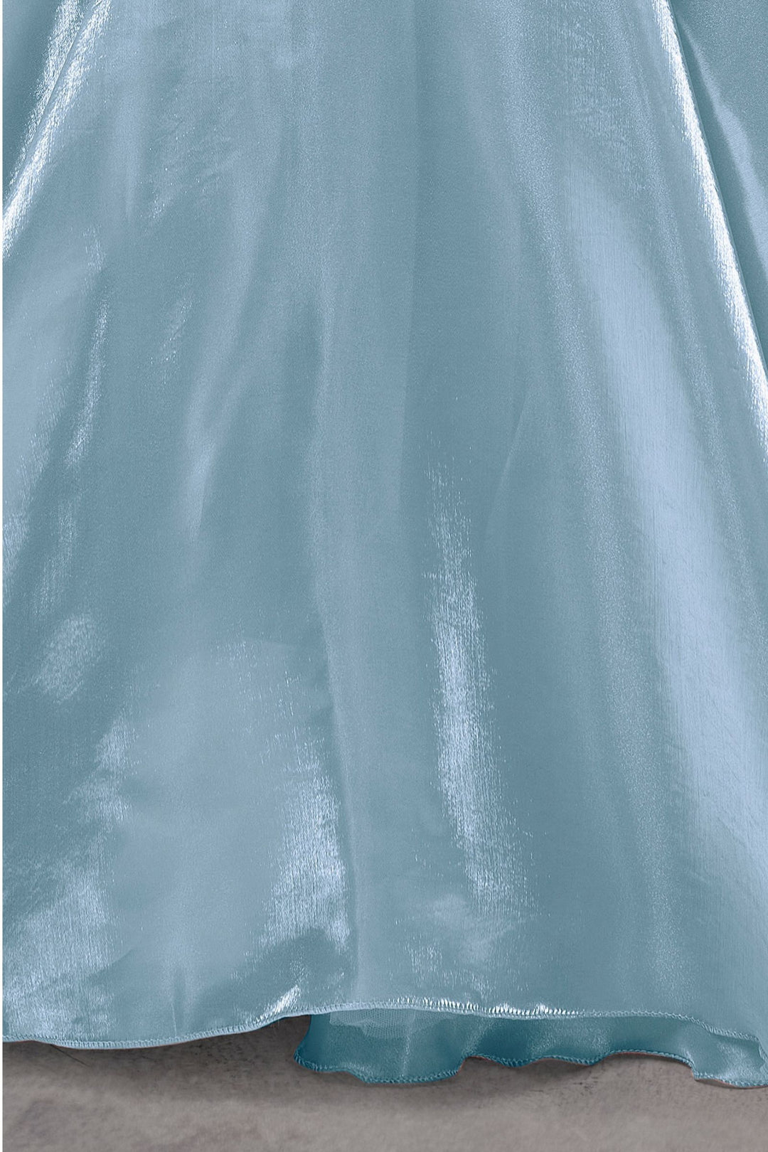 Greyish Blue Long Party Frock for Girls