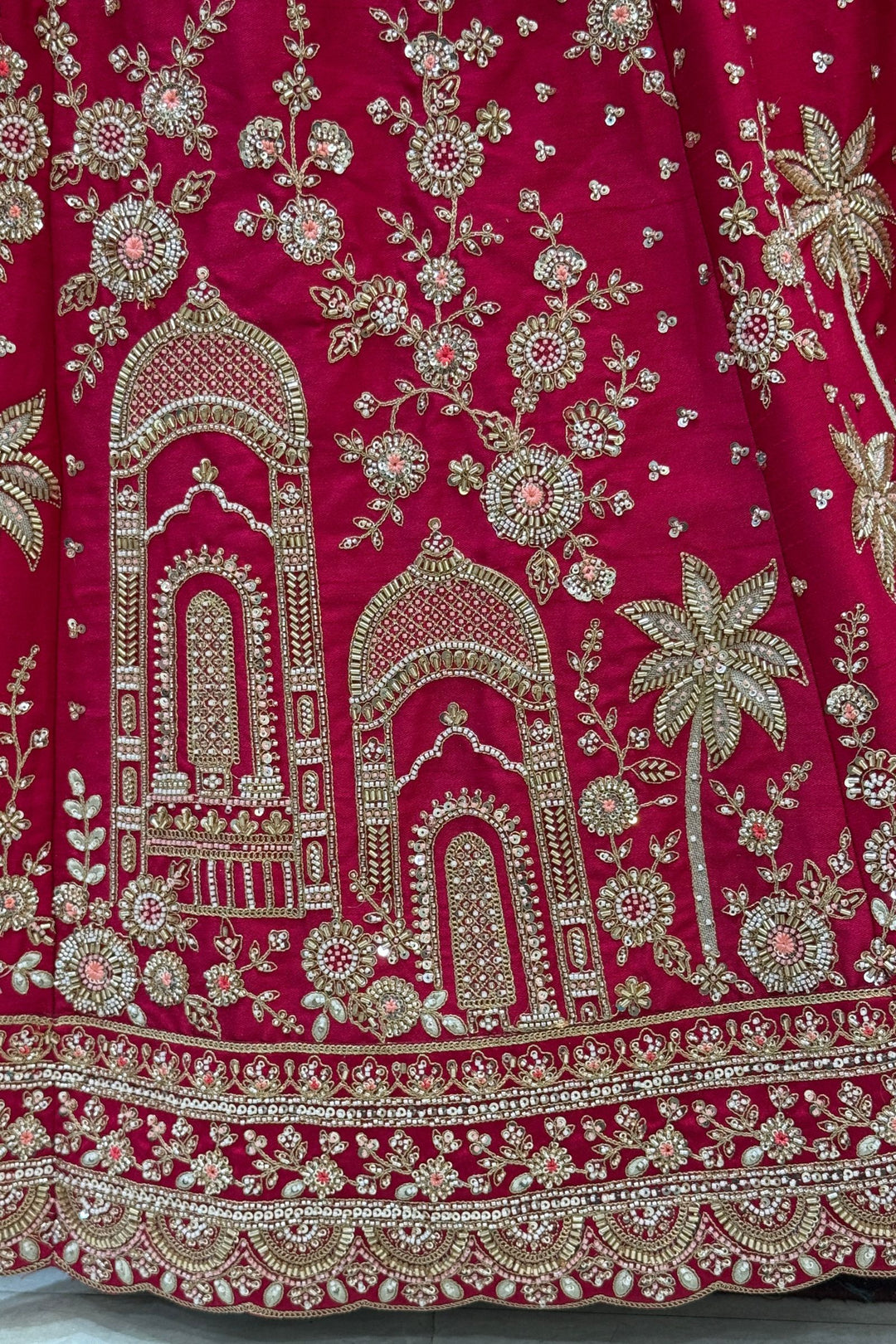 Rani Pink Royal Heritage Motif Wedding Lehenga