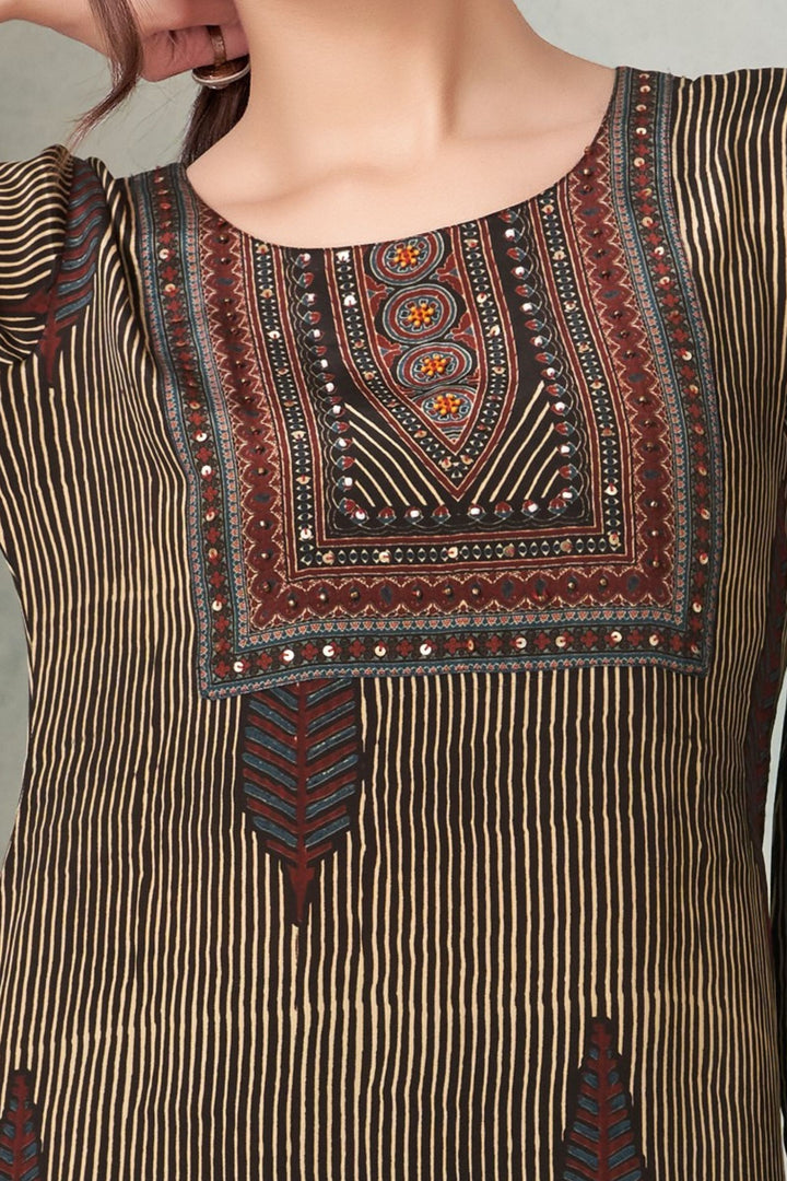 Black with Digital Print Palazzo Salwar Suit