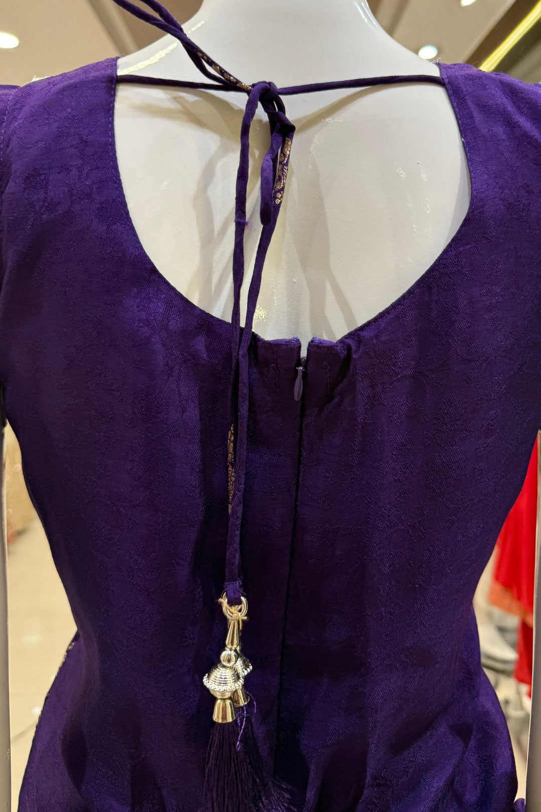 Purple Banaras work Straight Cut Salwar Suit