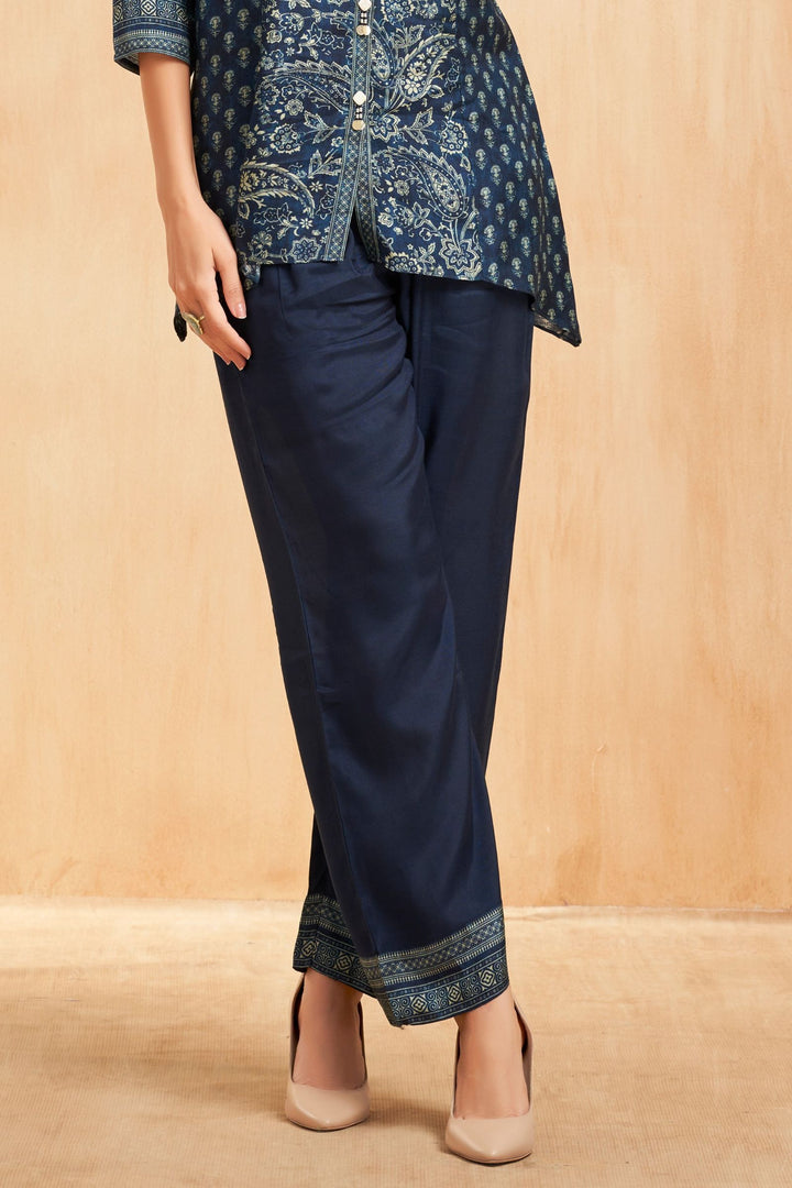 Navy Blue Digital Print Cord Set