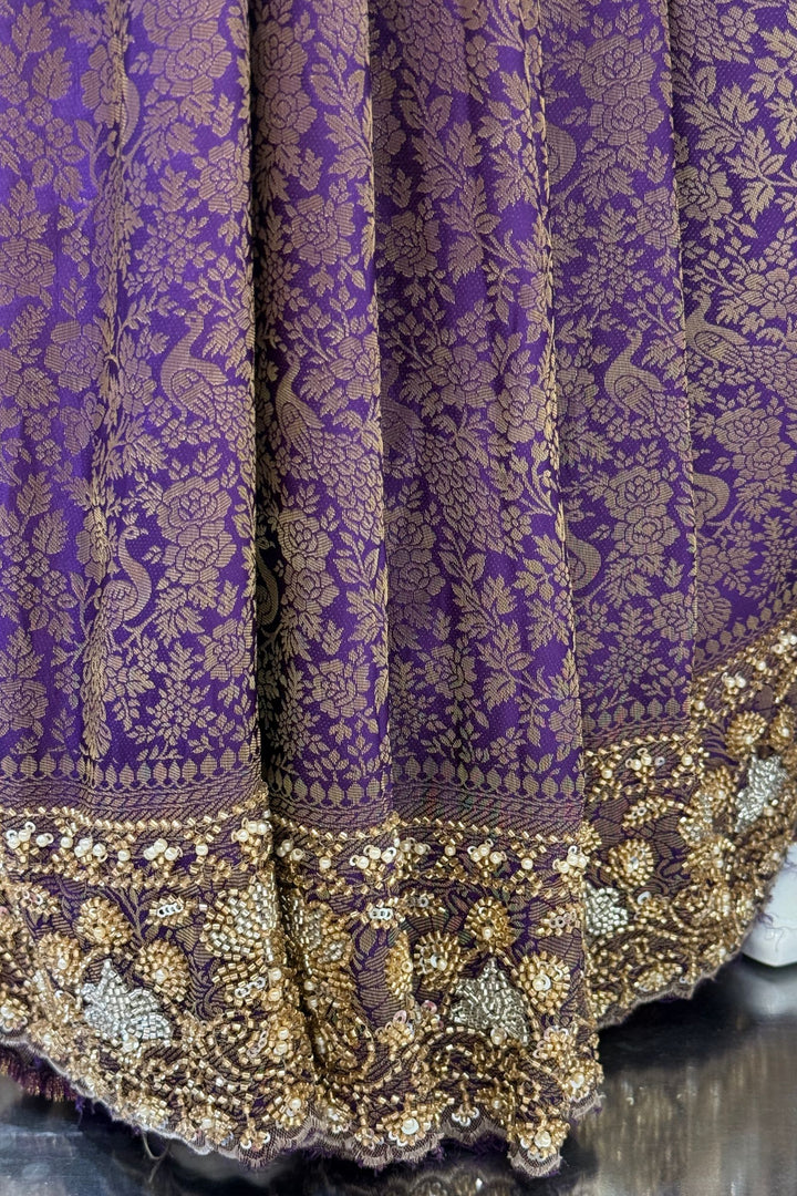 Traditional Banarasi Silk Saree Featuring Banaras, Sequins and Beads work