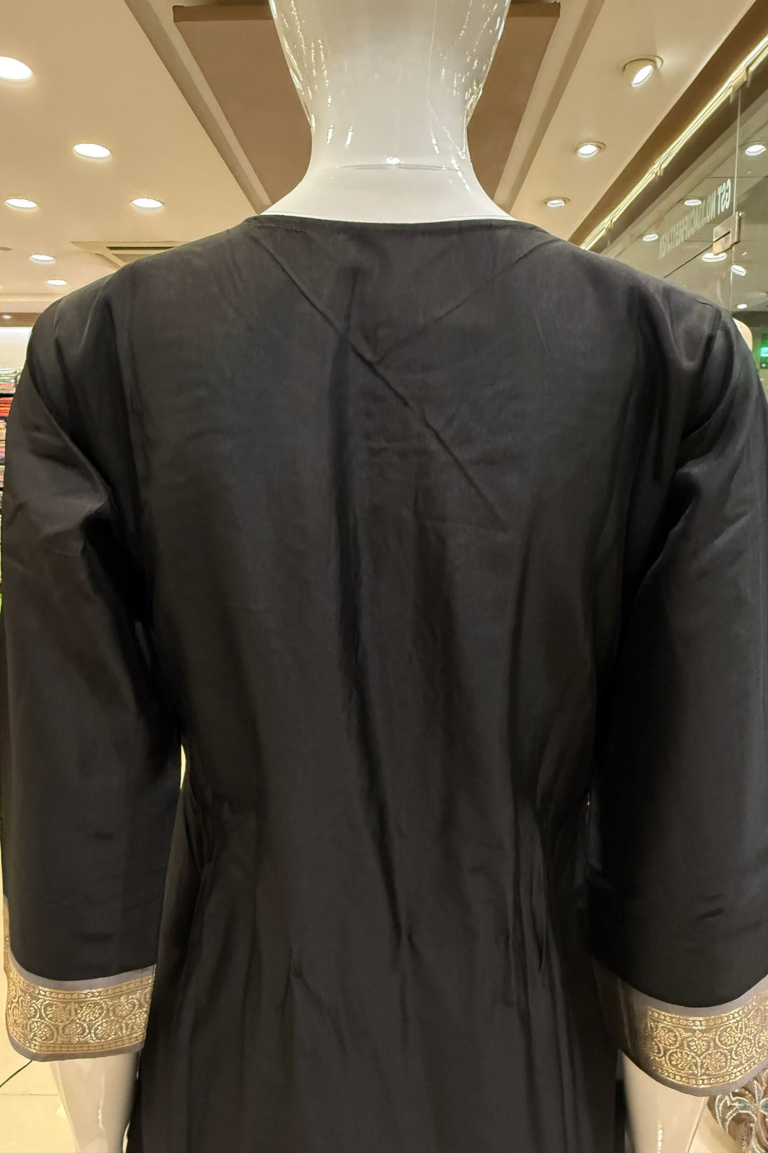 Black Beads, Sequins, Zardozi and Banaras work Straight Cut Salwar Suit